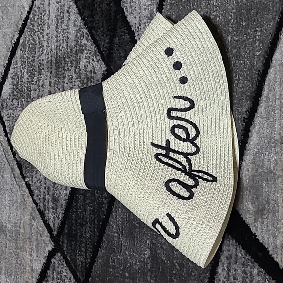 HAPPILY EVER AFTER...EMBROIDERY STRAW SUN 👒 HAT - Picture 14 of 14